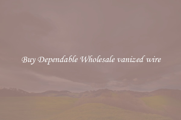 Buy Dependable Wholesale vanized wire