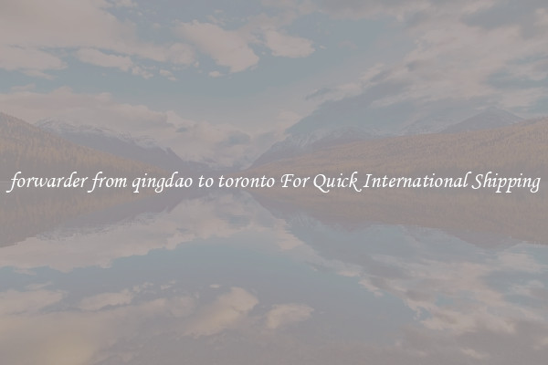 forwarder from qingdao to toronto For Quick International Shipping