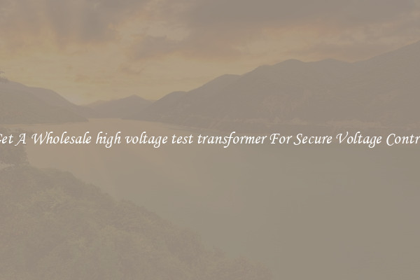 Get A Wholesale high voltage test transformer For Secure Voltage Control