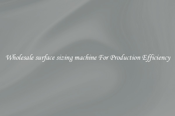 Wholesale surface sizing machine For Production Efficiency