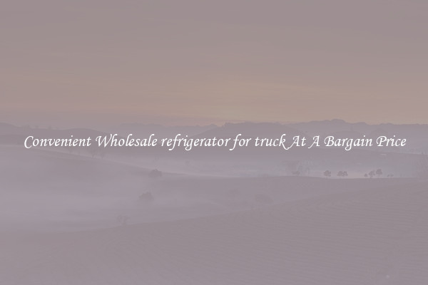 Convenient Wholesale refrigerator for truck At A Bargain Price