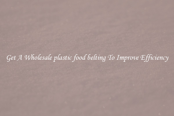 Get A Wholesale plastic food belting To Improve Efficiency