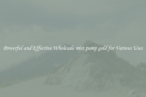 Powerful and Effective Wholesale mist pump gold for Various Uses