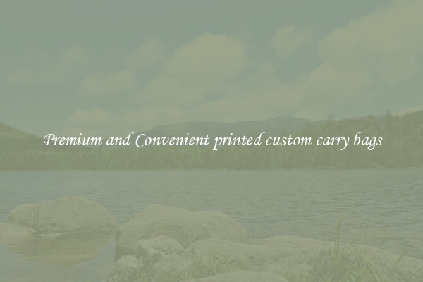 Premium and Convenient printed custom carry bags